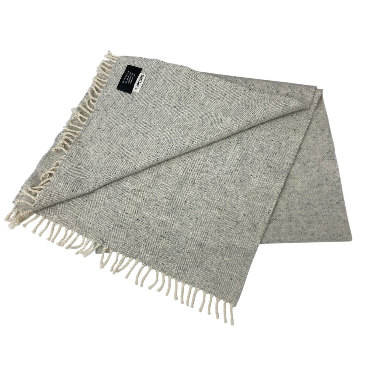 ❤お得なお品❤クリーニング済 カシミヤマフラー大判 アイボリー エルメス ❤お得なお品❤クリーニング済み カシミヤマフラー ブルーxライト