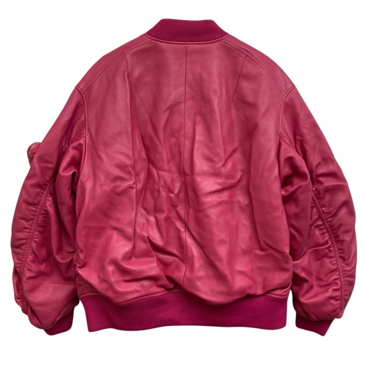 PRADAオーバーサイズ ナッパレザー ボンバージャケット ピンク Lサイズ 新品未使用 PRADA プラダ 21AW Oversized Nappa Leather Bomber Jacket