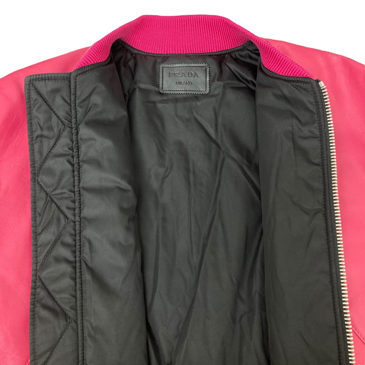 PRADAオーバーサイズ ナッパレザー ボンバージャケット ピンク Lサイズ 新品未使用 PRADA プラダ 21AW Oversized Nappa Leather Bomber Jacket