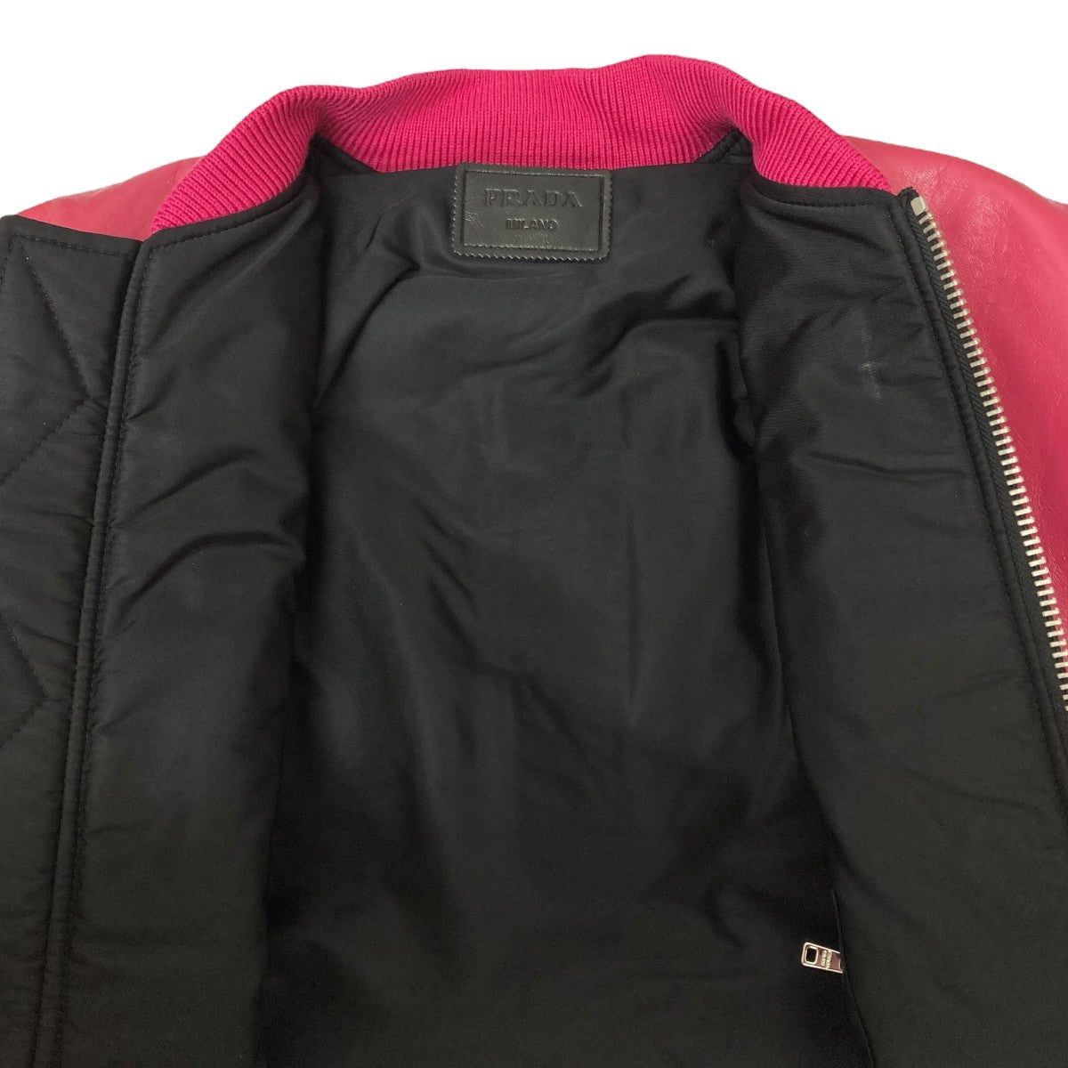 PRADA(プラダ) ナッパレザー ボンバージャケット ジップアップブルゾン