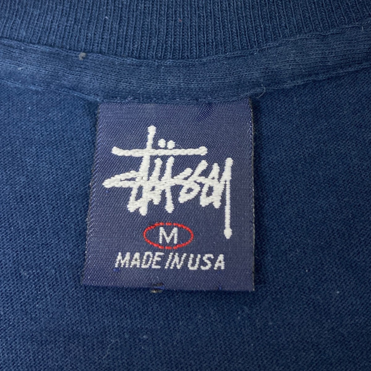 stussy(ステューシー) 紺タク、90'sプリントTシャツ ネイビー