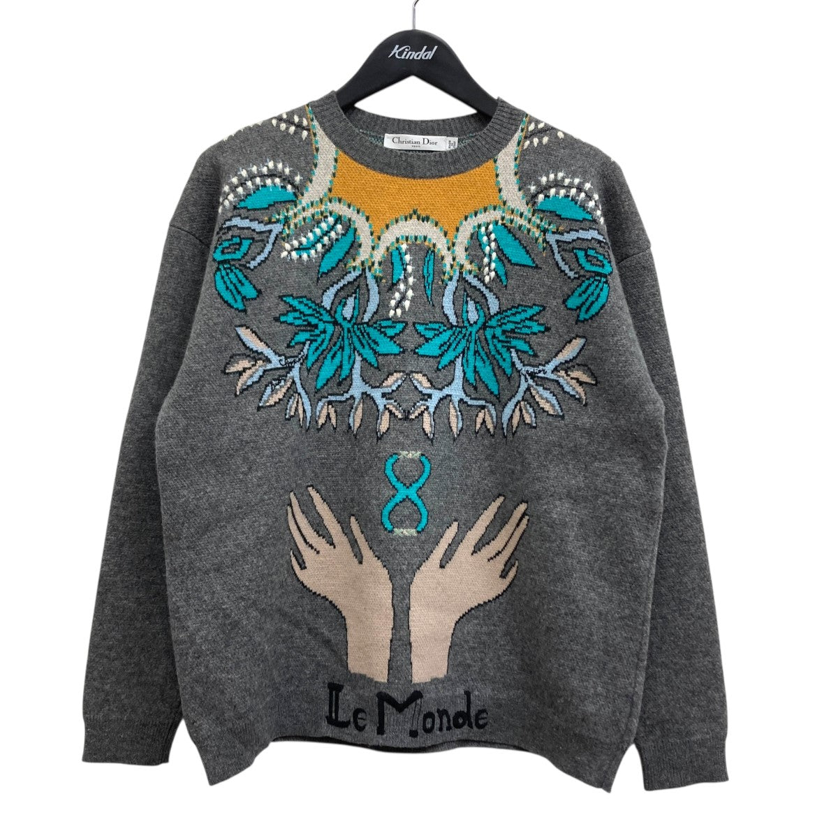 クリスチャンディオール CD ロゴ総柄 ボウタイ リボン 半袖 サマーニット DIOR ディオール ロゴボーダー半袖ニット メンズXXS ブラック