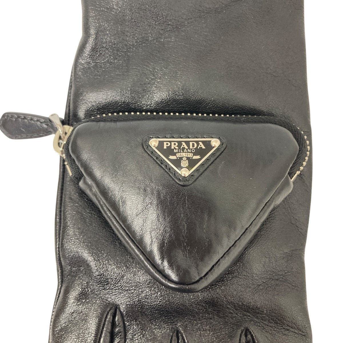 PRADA(プラダ) レザーグローブ 1GG141 ブラック サイズ 8 1/2｜【公式