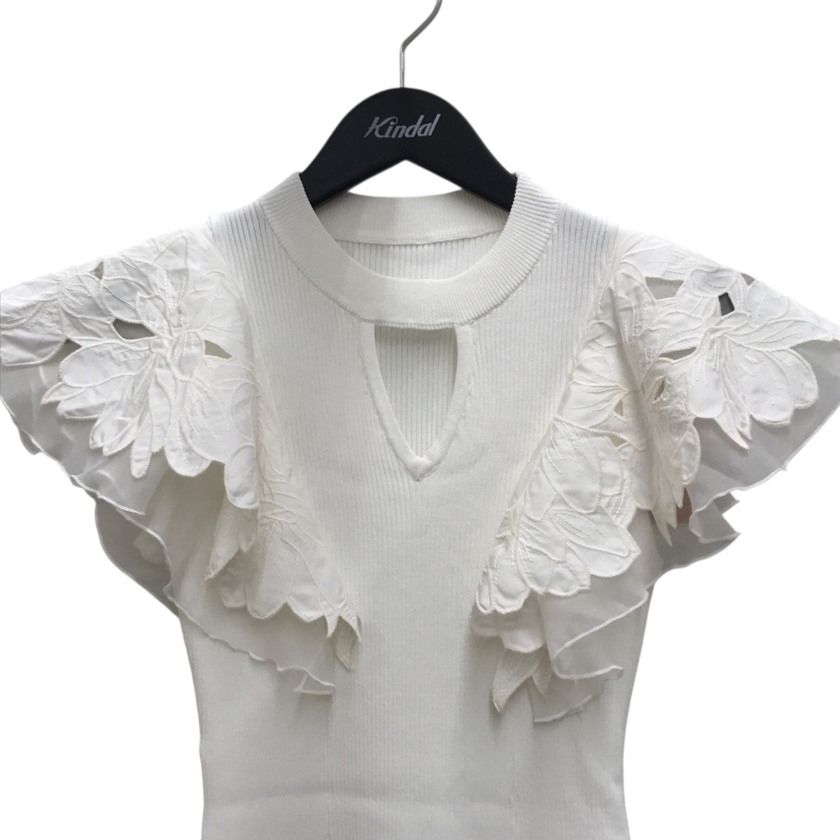 ワンピース eimy istoire flower embroideryニットワンピース（膝丈/ミディ丈ワンピース