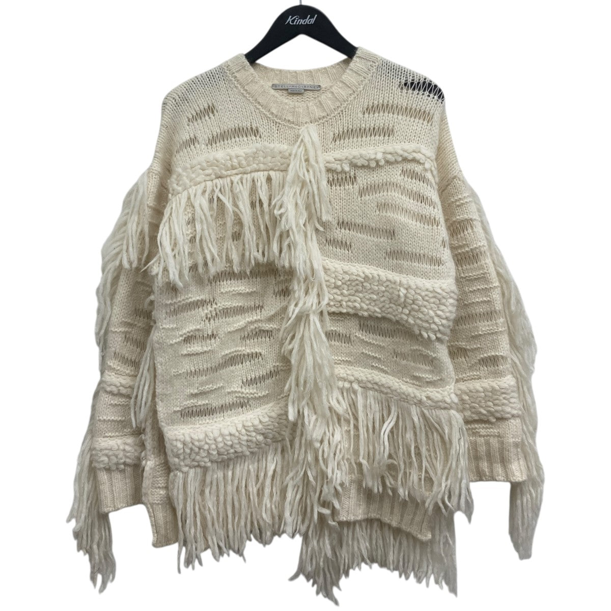 ステラマッカートニー フリンジニット セーター 白×黒 36 ステラマッカートニー フリンジニット セーター 白×黒 36 レディース