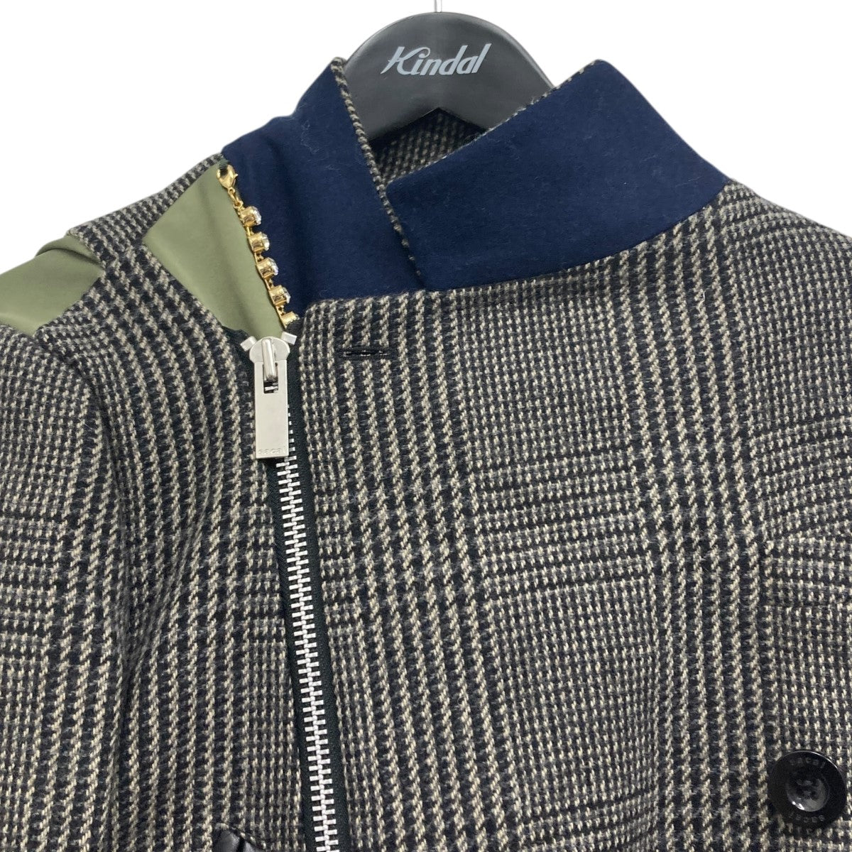 sacai(サカイ) 異素材ドッキングパールディテールロングコート 20