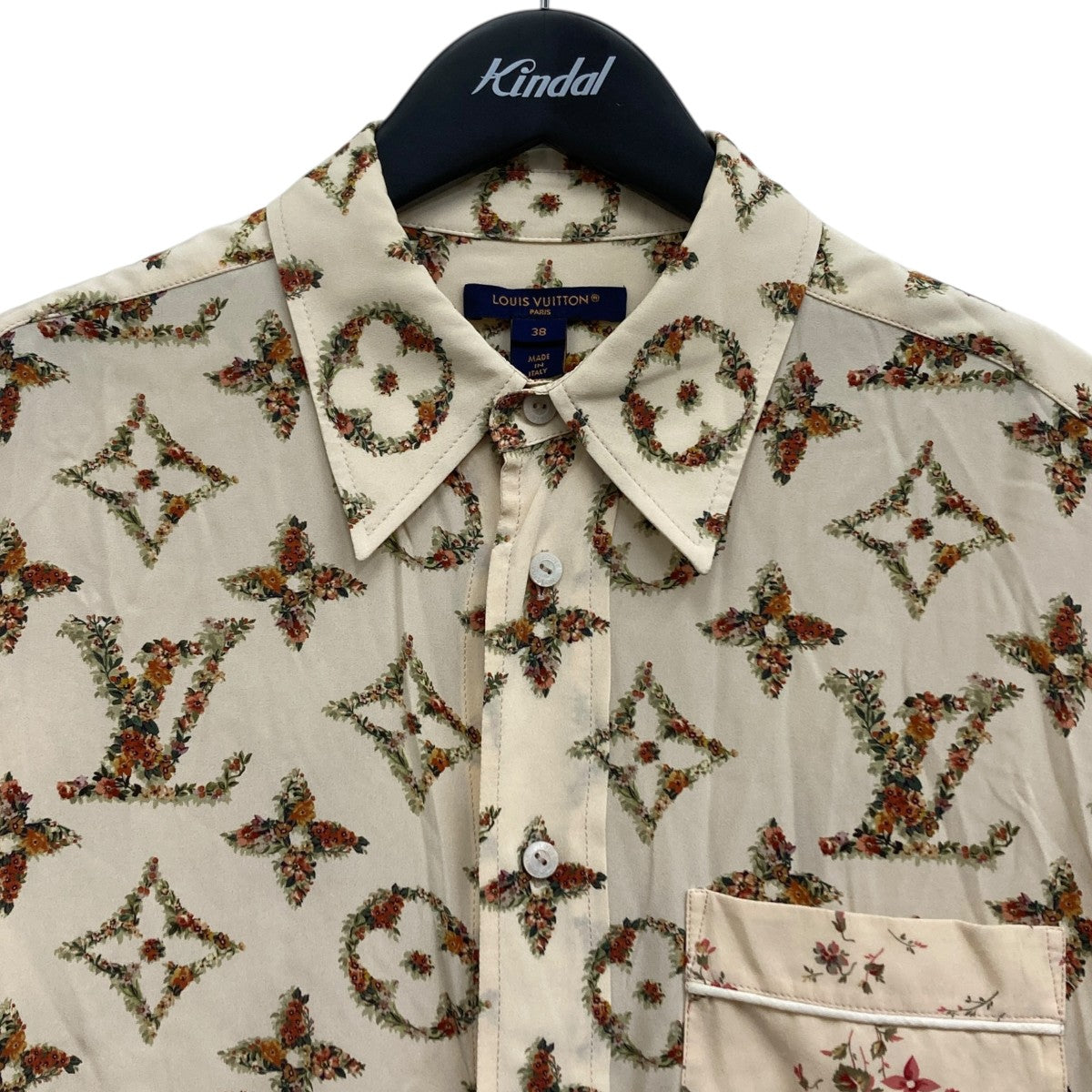 LOUIS VUITTON モノグラムフローラルシルクシャツ 古着・中古-3枚目のアイテム画像
