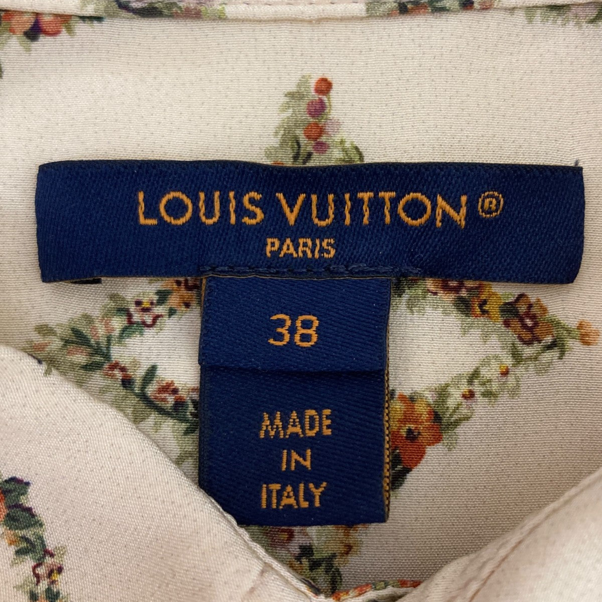 Louis Vuitton ホワイト シャツ 38 LOUIS VUITTON(ルイヴィトン) モノグラムフローラルシルクシャツ