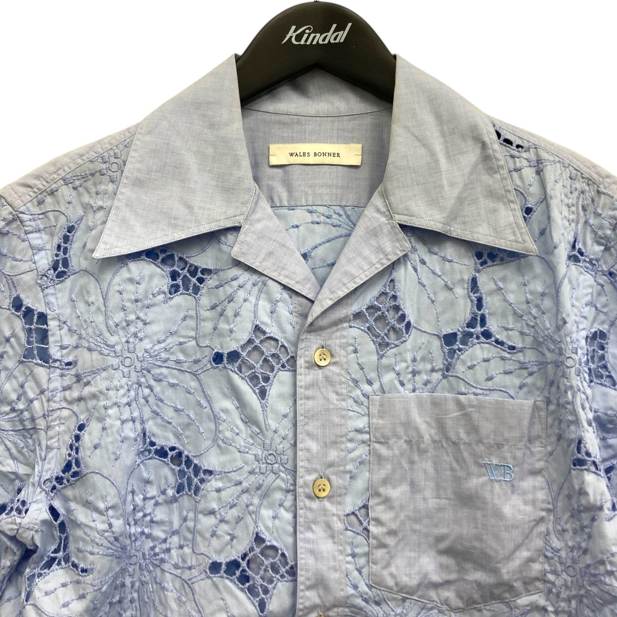 WALES BONNER フローラルレースボウリングシャツ 古着・中古-3枚目のアイテム画像