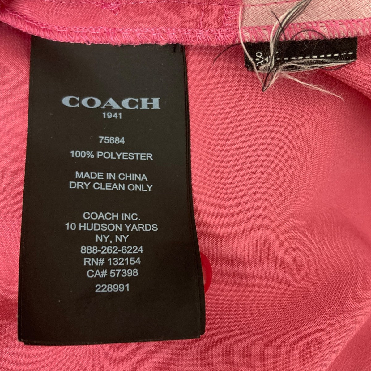 COACH(コーチ) ノースリーブワンピース ピンク サイズ 2｜【公式