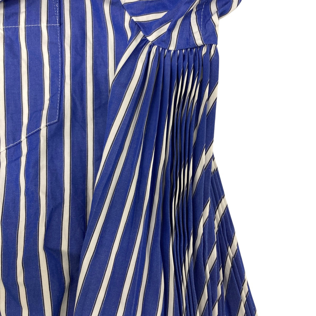 sacai(サカイ) サイドプリーツストライプシャツ 18-03684 ブルー