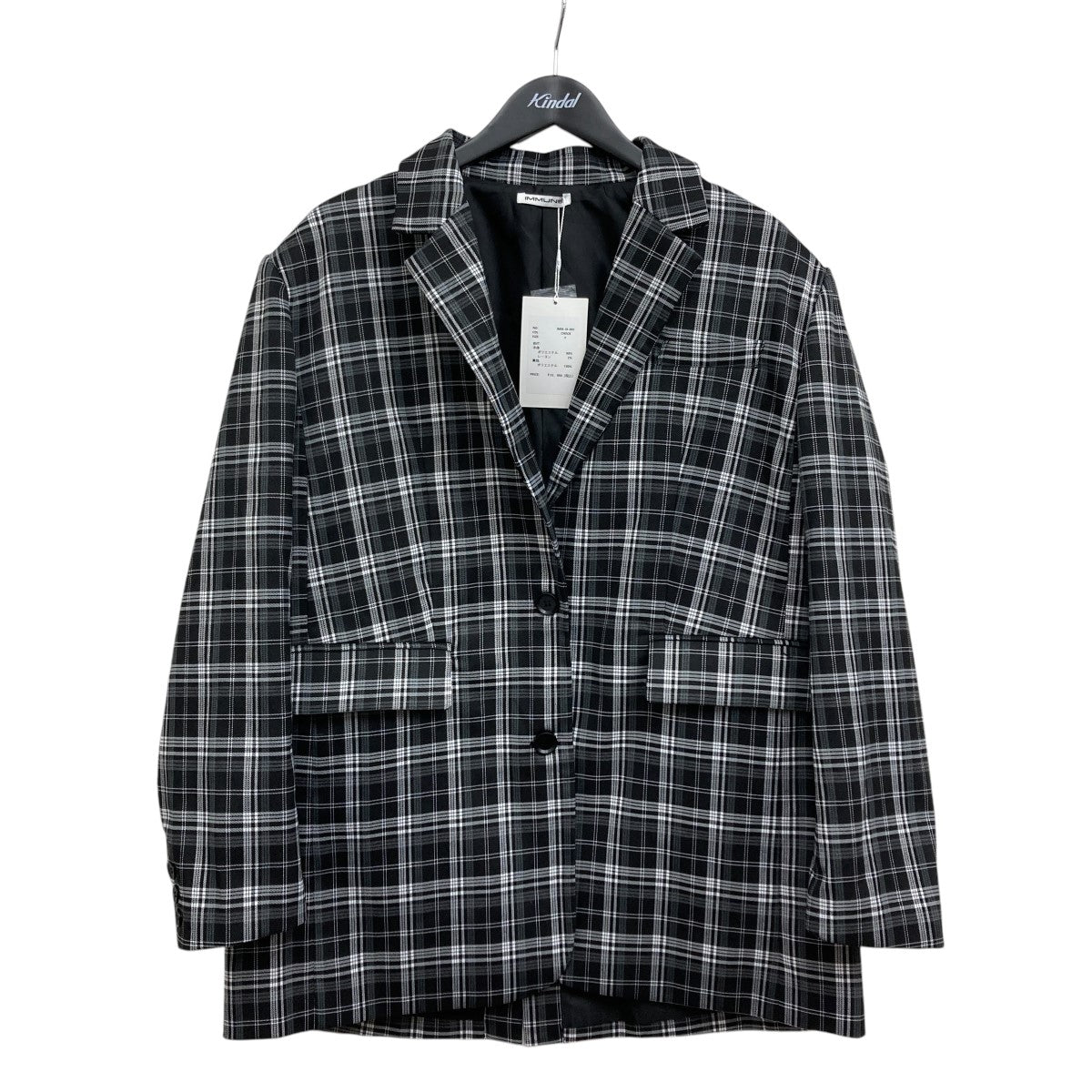 IMMUNE over jacketチェックテーラードジャケット 古着・中古-1枚目のアイテム画像