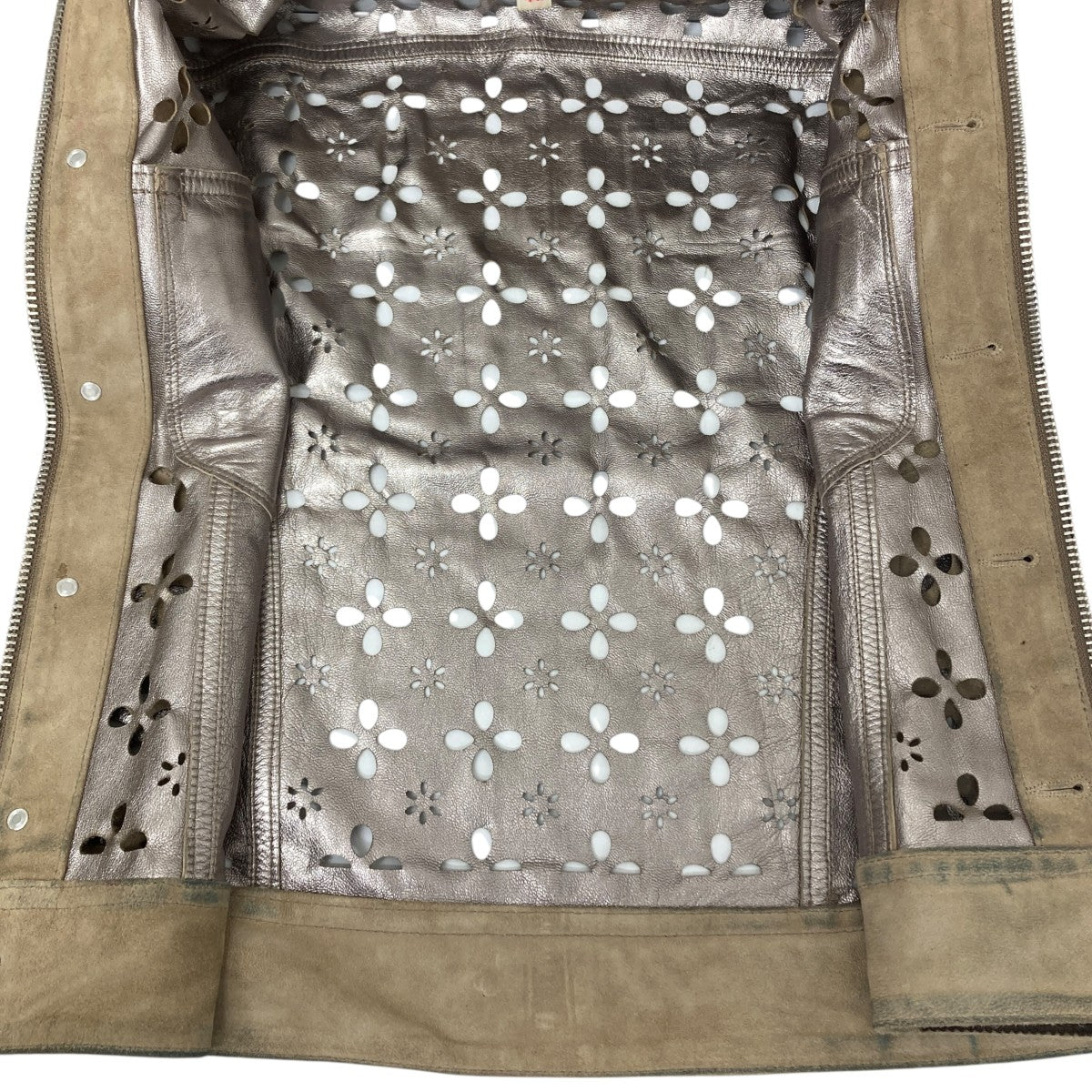 MASU(エムエーエスユー) FLOWER-CUT LEATHER TRUCKER JACKET フラワー