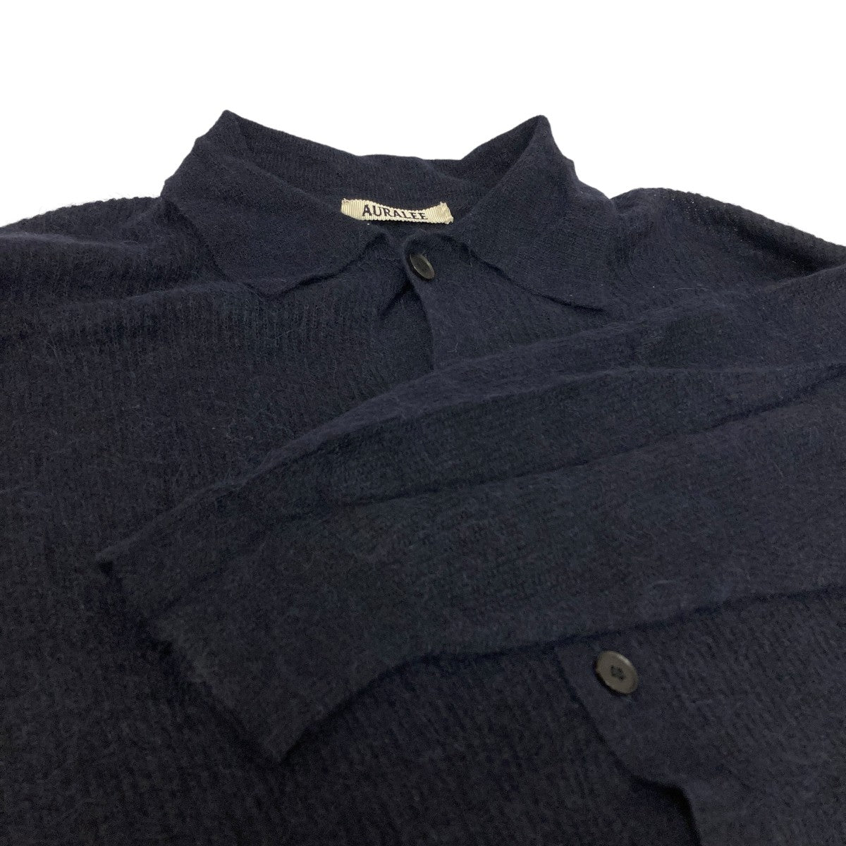 AURALEE 24AW BABY SURI ALPACA SHEER KNIT SHIRT CARDIGAN ニットシャツ 古着・中古-4枚目のアイテム画像