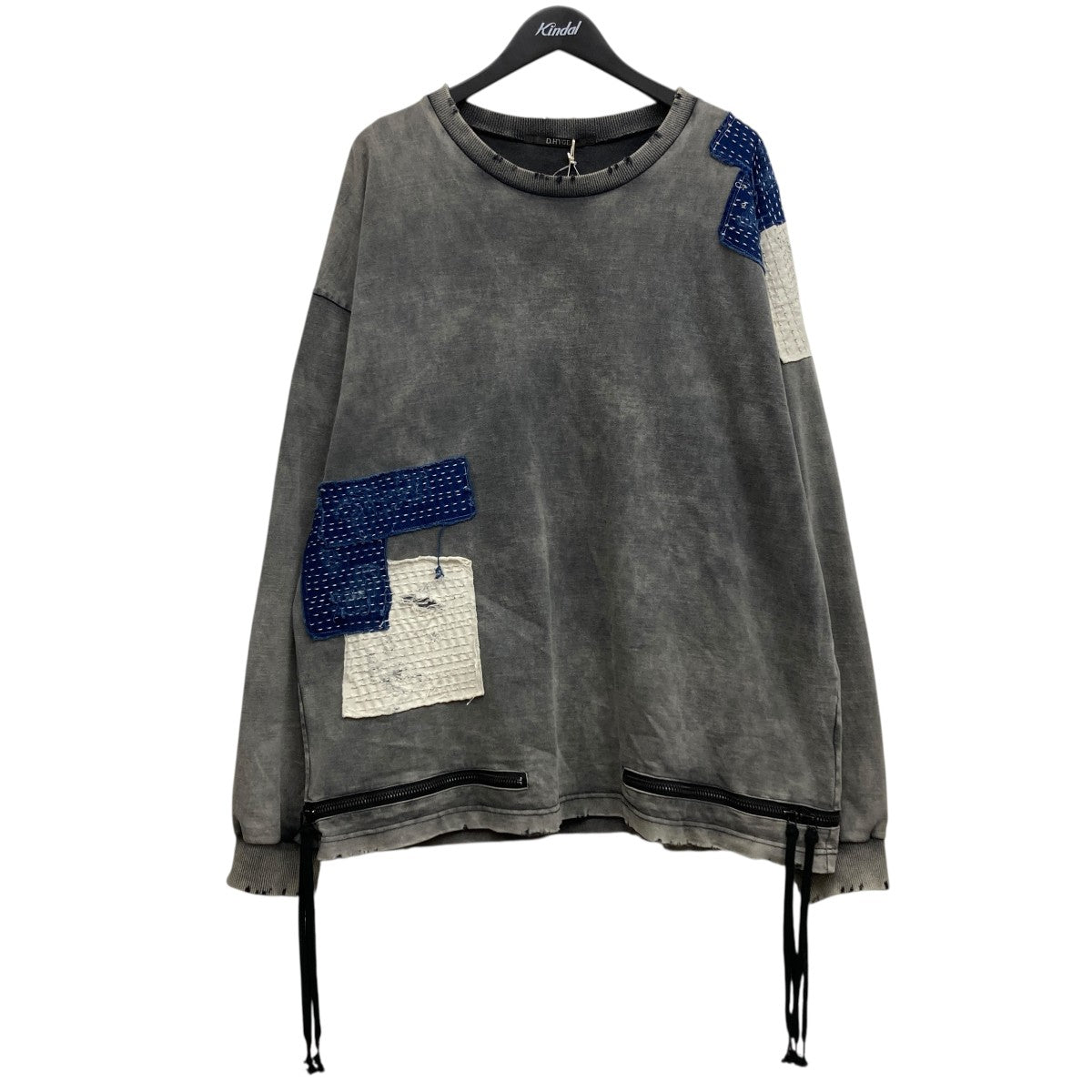 DAMAGE PATCH L S T-SHIRT クルーネックスウェット