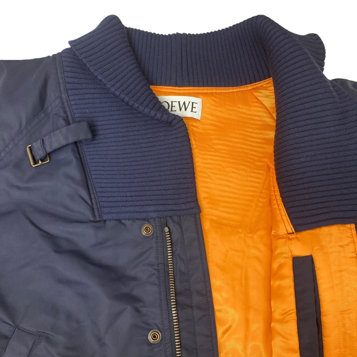 未使用級 LOEWE ロエベ アナグラム刺繍 異素材切替 ボンバージャケット 未使用級 LOEWE ロエベ アナグラム刺繍 異素材切替 ボンバー