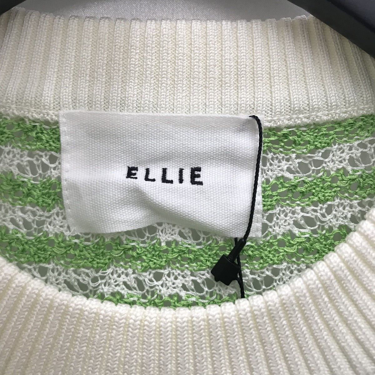 美品　Ellie エリー　ボーダーニット【ORANGE】 ELLIE(エリー) ボーダーニット グリーン×ホワイト サイズ F