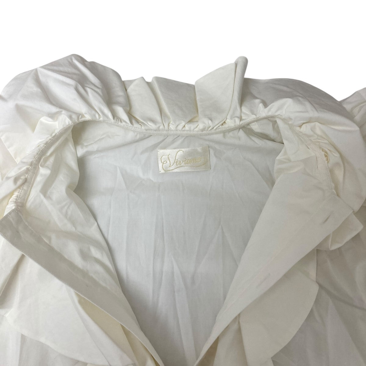 VIVIANO TULLE LAYERED PUFF SLEEVE DRESS チュールレイヤードパフスリーブドレス 古着・中古-4枚目のアイテム画像