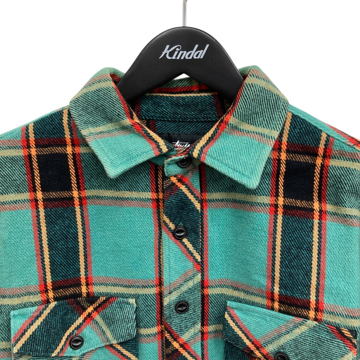 レア！Stussy ステューシー チェックシャツ グリーン系 XLサイズ 長袖 レア！Stussy ステューシー チェックシャツ グリーン系 XLサイズ
