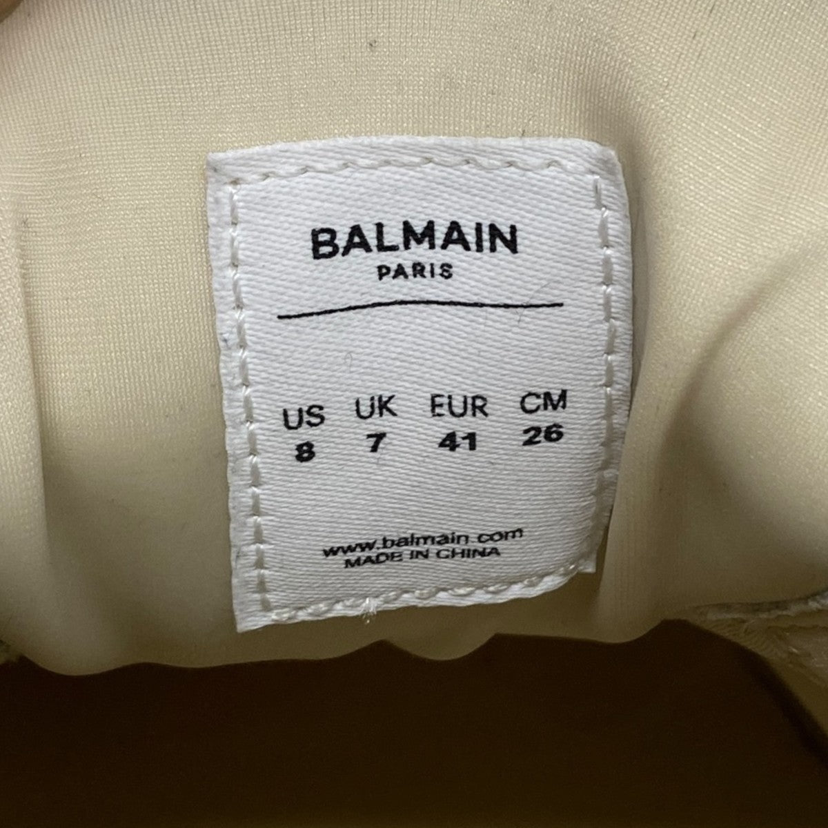 Balmain CF1LB293KF88SLJ 関税送料込 BALMAIN(バルマン) ユニコーンスニーカー ベージュ サイズ 26.0