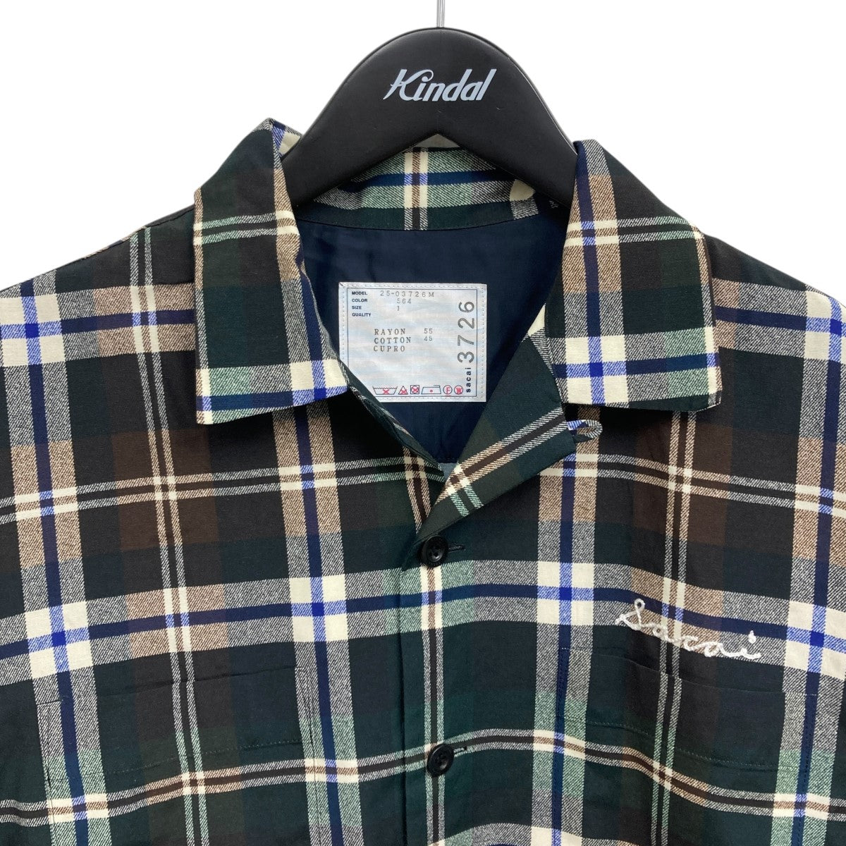 sacai サカイ 22AW Plaid Shirt チェック シャツ 1 ベージュ系