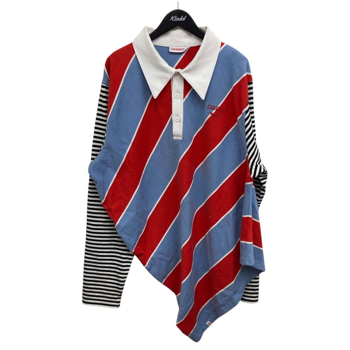 CHARLES JEFFREY LOVERBOY ポロシャツ Charles Jeffrey LOVERBOY: レッド＆ブルー Topsy Turvy