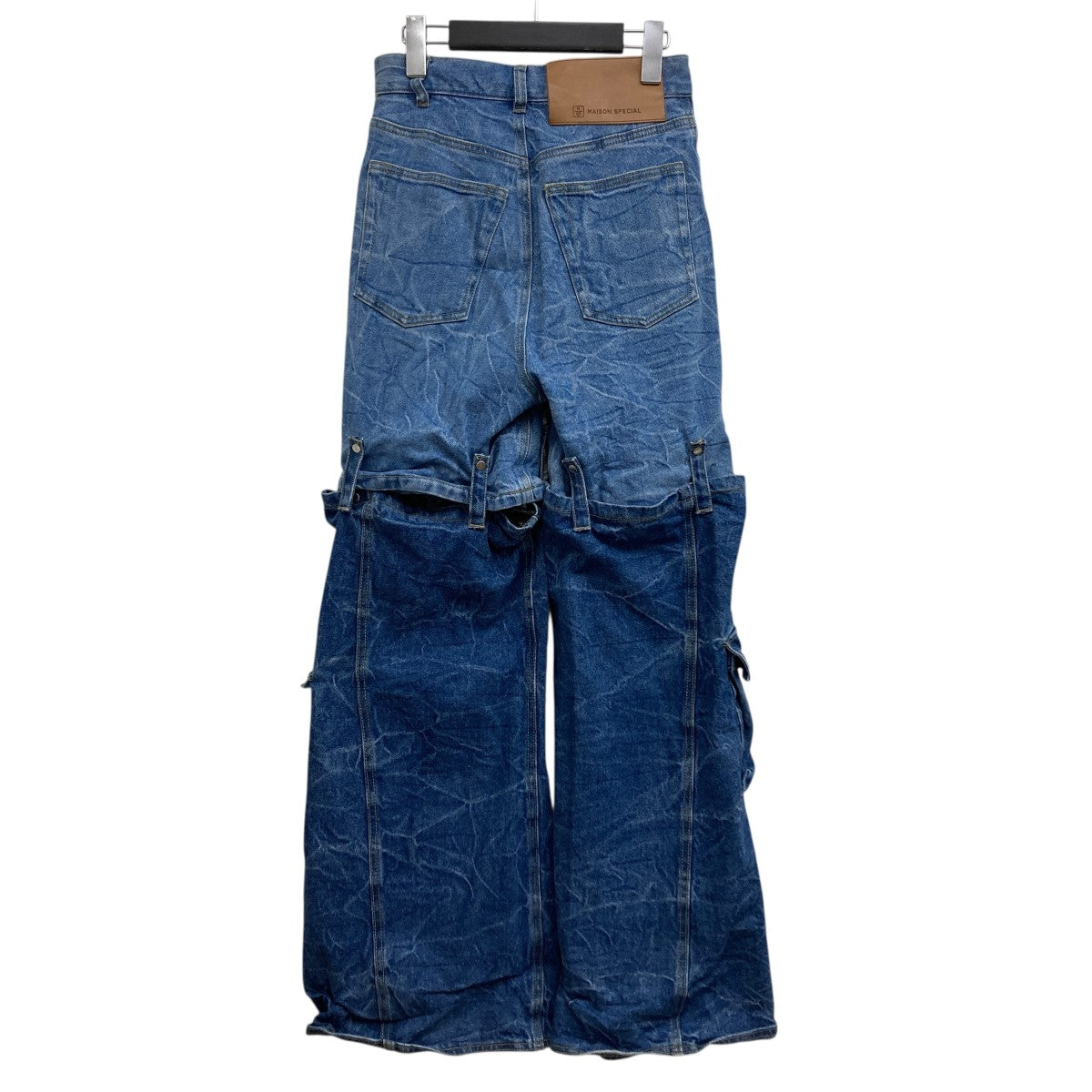 MAISON SPECIAL ツートンデニムパンツ　36 SALE】2way High Damage Denim Pants