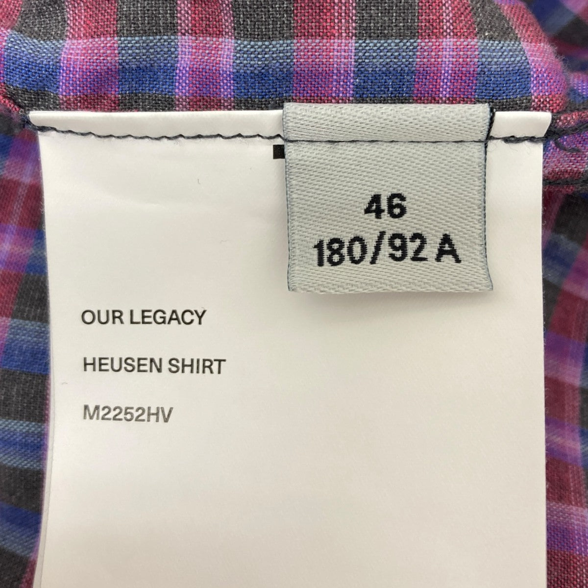 OUR LEGACY 25FW限定 ピンクグレー チェック ネルシャツ 長袖 OUR LEGACY 25FW限定 ピンクグレー チェック ネルシャツ 長袖