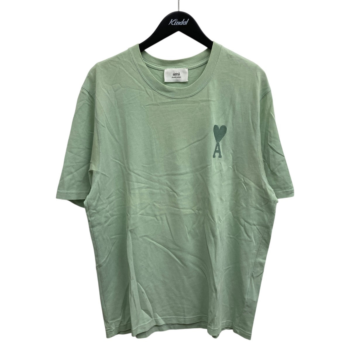 amiparis アミパリス ハートロゴ刺繍Tシャツ XS グリーン 半袖 アミ パリス アミパリ ハートロゴ刺繍 Tシャツ ロゴ刺繍 ミント