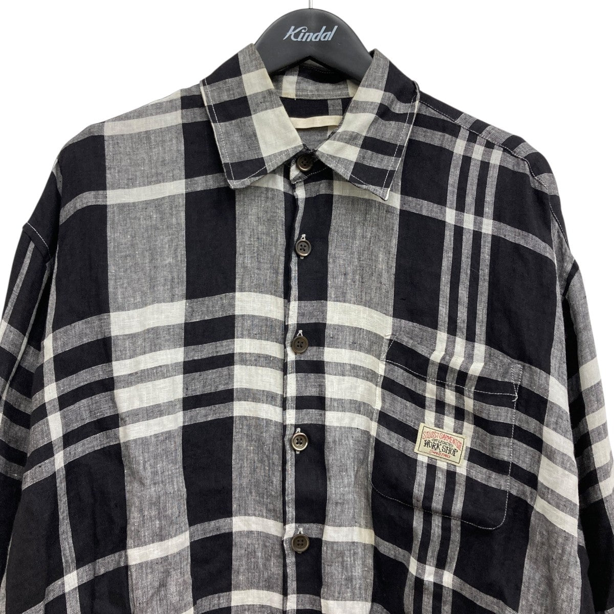 OUR LEGACY×stussy BORROWED SHIRT チェックシャツ WS3232BBC ホワイト