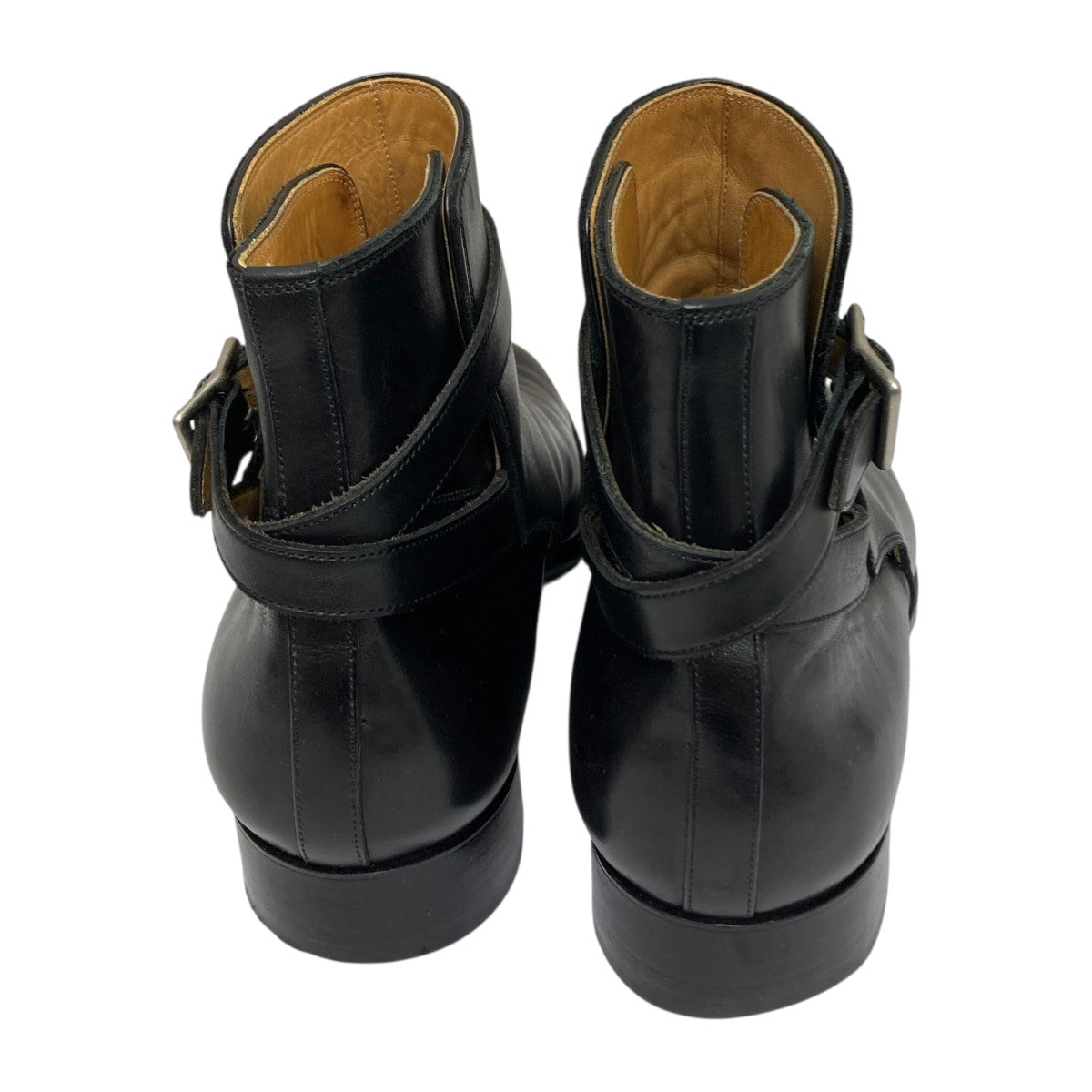 forme フォルメ】 Molder Side Zip Boots Black Buffalo Calf