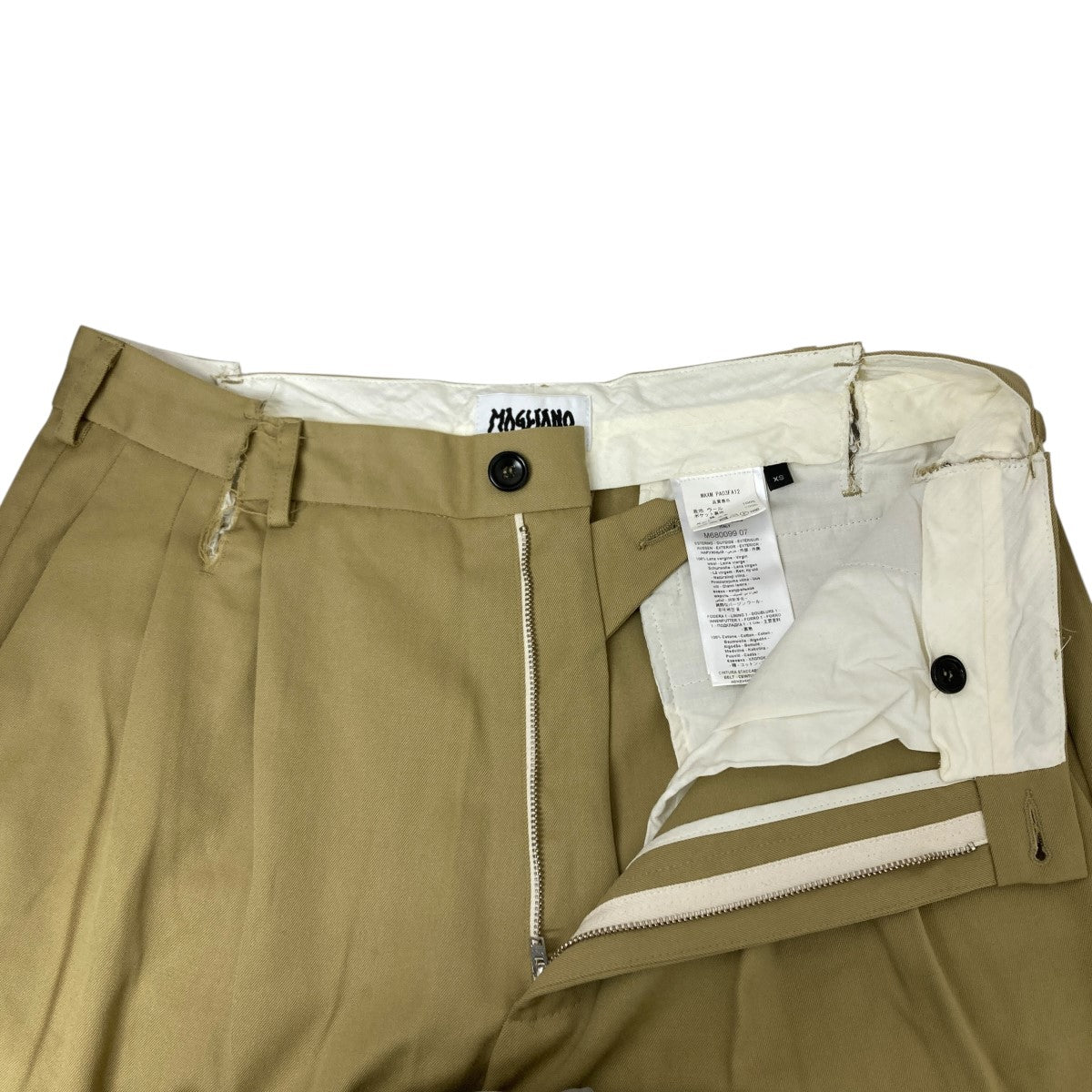 MAGLIANO マリアーノ 21SS リネンワイドスラックスパンツ sizeM MAGLIANO(マリアーノ) ダメージ加工スラックス MAXM PA03FA12