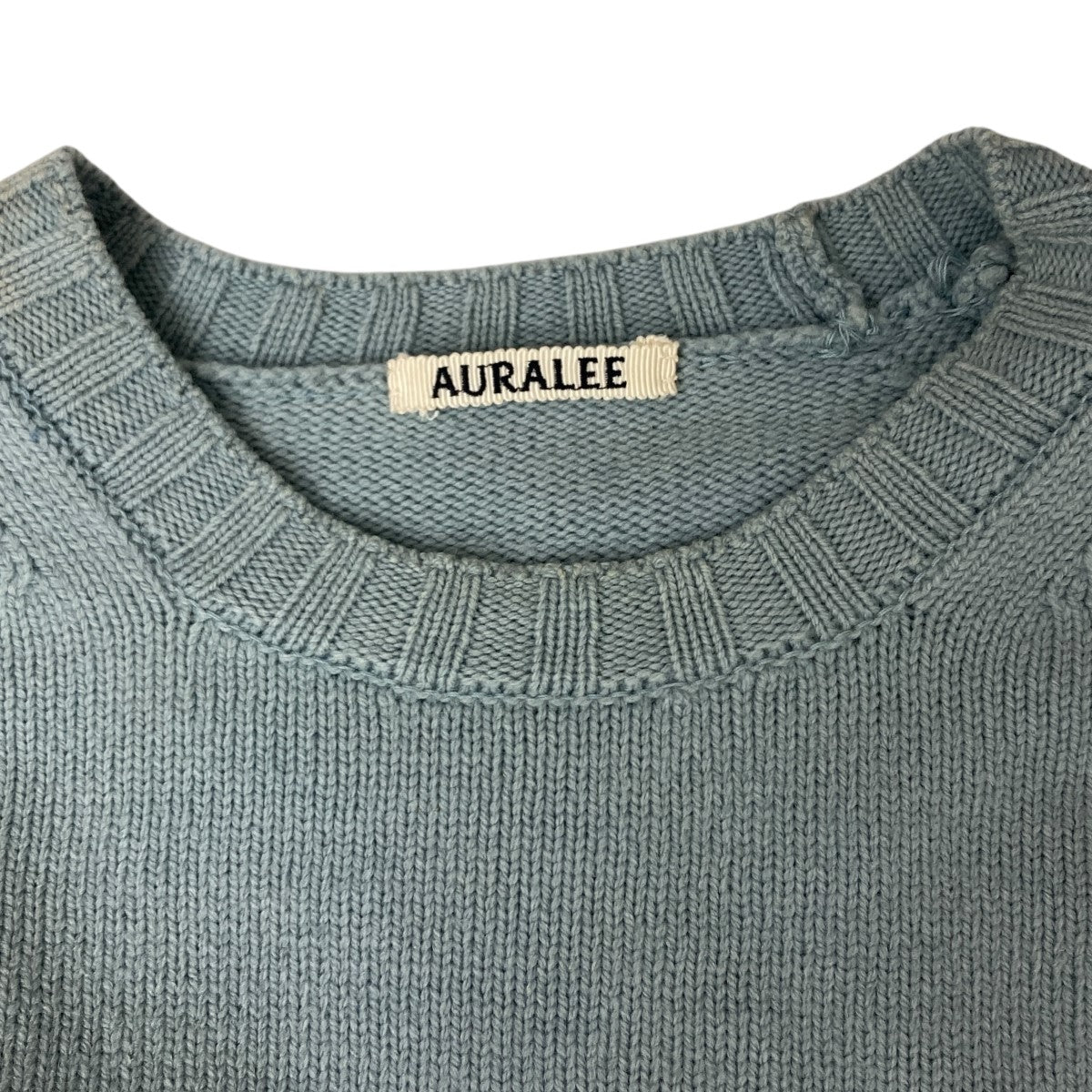 AURALEE(オーラリー) クルーネックニット A23AP01SW スカイ
