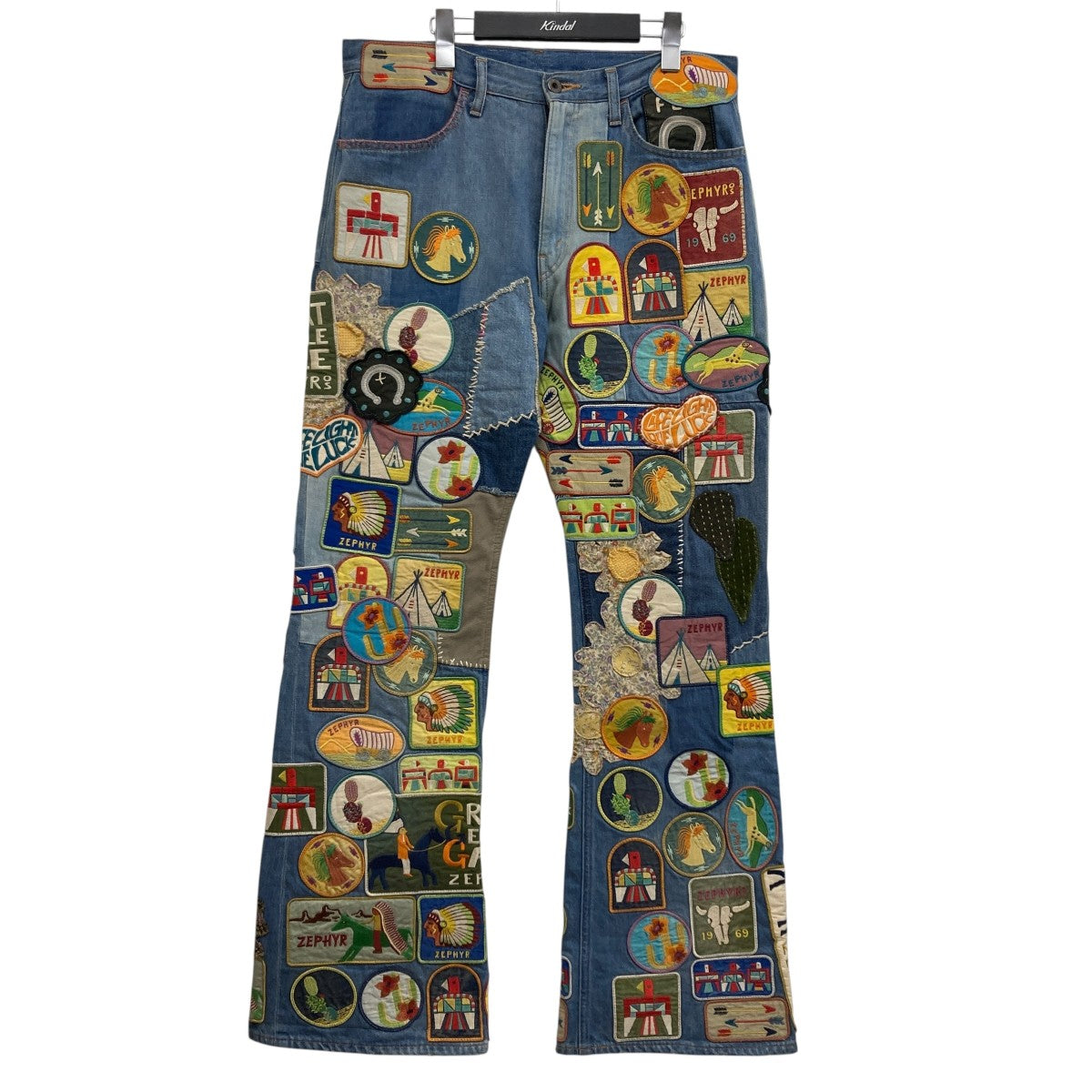 KAPITAL パッチワークフレアデニムパンツ 古着・中古-1枚目のアイテム画像