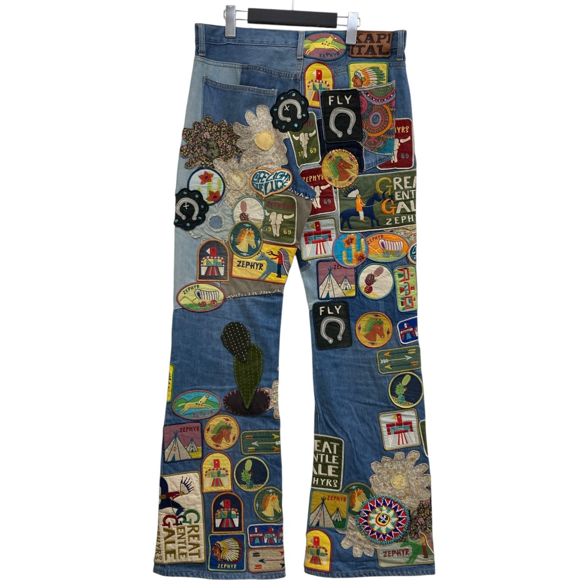 KAPITAL パッチワークフレアデニムパンツ 古着・中古-2枚目のアイテム画像