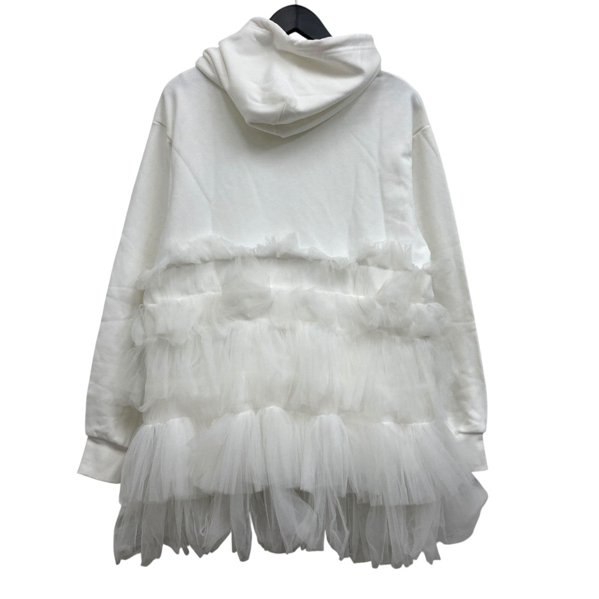 VIVIANO GATHERED TULLE HOODIE チュールドッキングパーカー 古着・中古-2枚目のアイテム画像