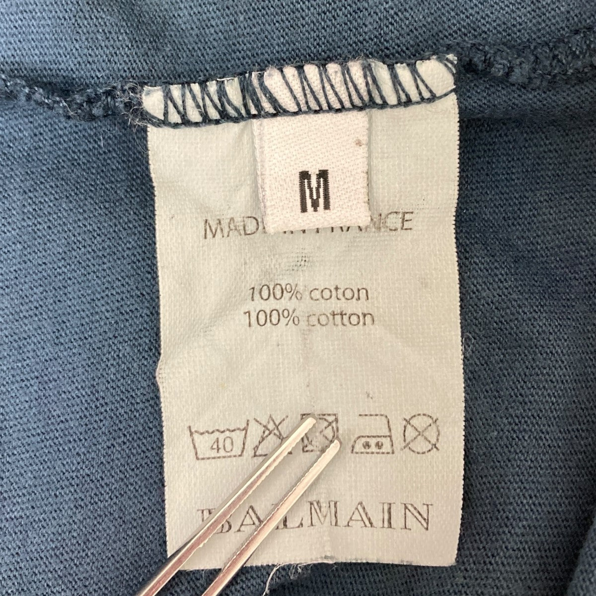 バルマン BALMAIN プリントTシャツ ネイビー サイズ：M Balmain/バルマン｜ロゴ プリント Tシャツ