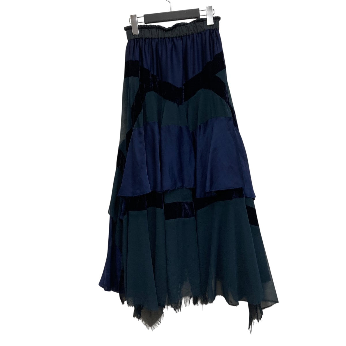 sacai ネイビープリーツスカート sacai - 【美品】 sacai / サカイ | 異素材 ライン プリーツ