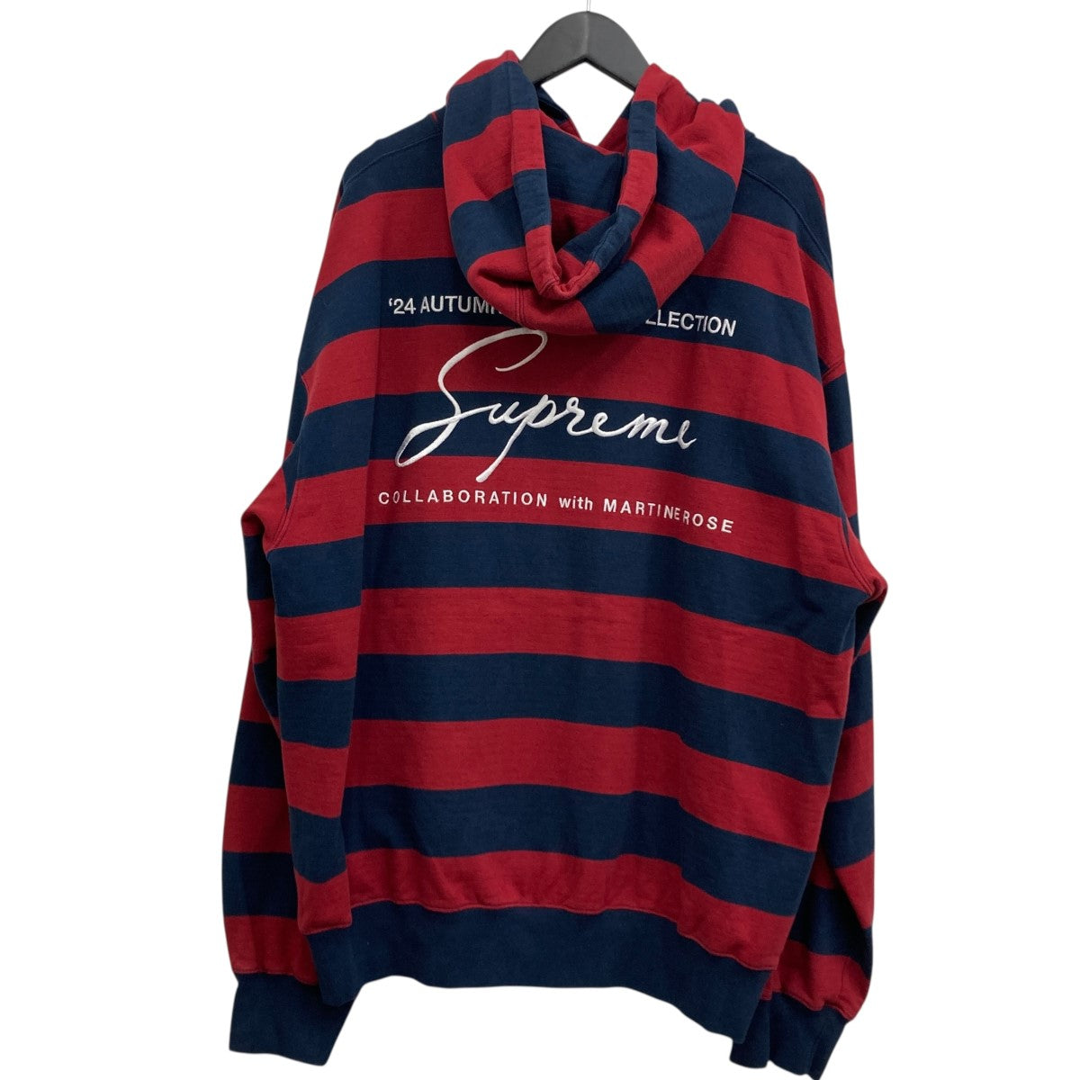 Supreme×Martine rose 24AW ボーダーパーカー レッド×ネイビー