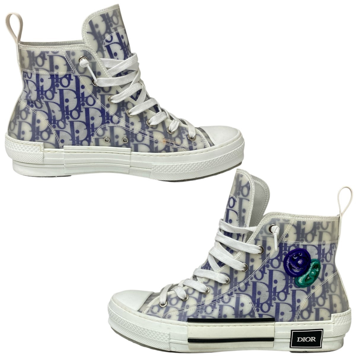 【Dior】オブリーク ハイカットスニーカー ＃39・中古 Dior - Dior オブリーク B23 ハイカット スニーカー 美品の通販