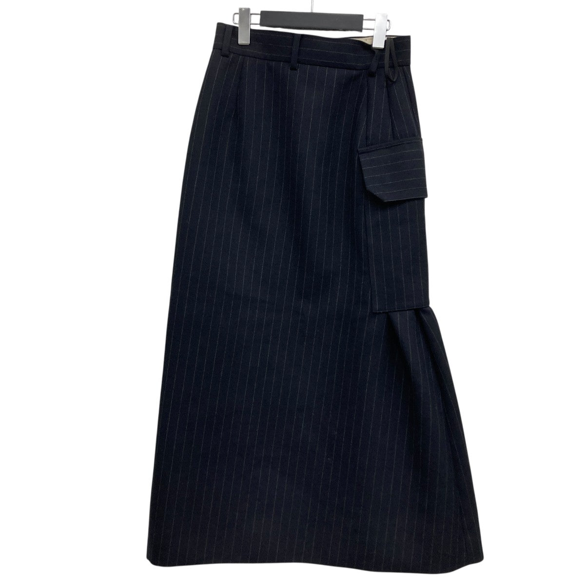 sacai(サカイ) ウールストライプスカート 22-06332 ネイビー