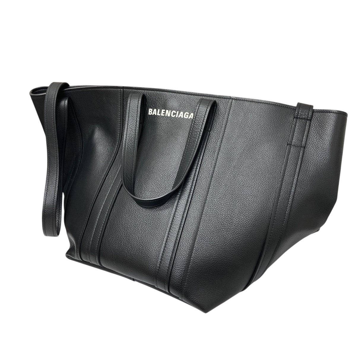 BALENCIAGA ブラックレザー バッグ BALENCIAGA ブラックレザー ハンドバッグ - メルカリ