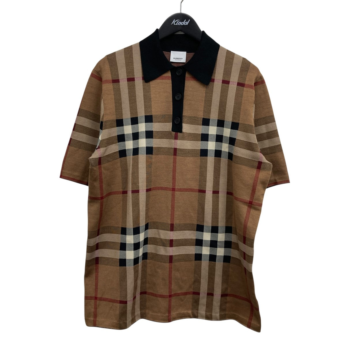 Burberry ケーブルニット ポロシャツ 関税送料込 BURBERRY バーバリー ニットポロシャツ ブラウン メンズ 8048136