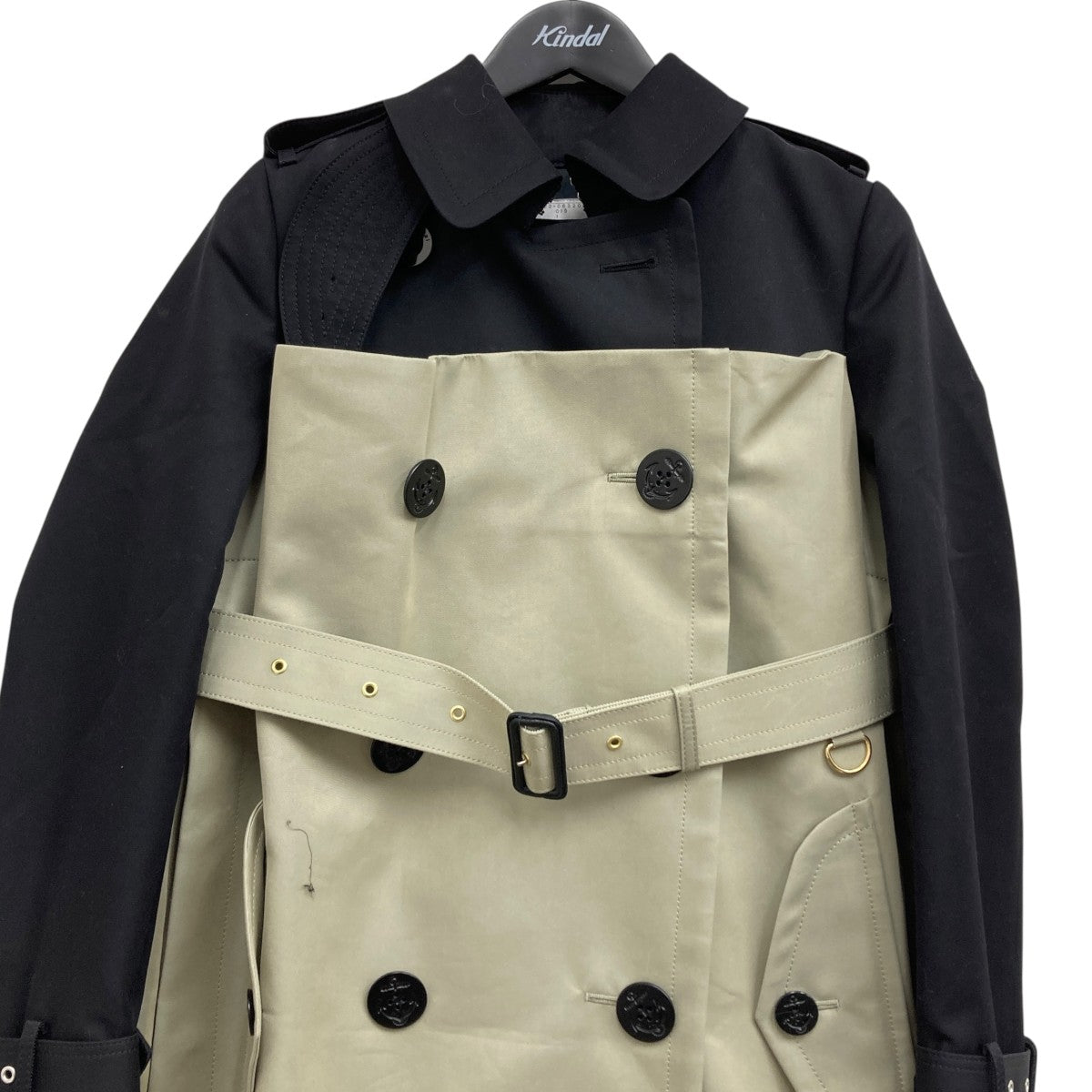 sacai コントラストパネルAライントレンチコート 古着・中古-3枚目のアイテム画像