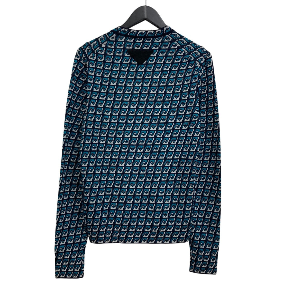 PRADA プラダ ロゴプレート プルオーバー Prada ロゴ プルオーバー | ブルー | FARFETCH JP