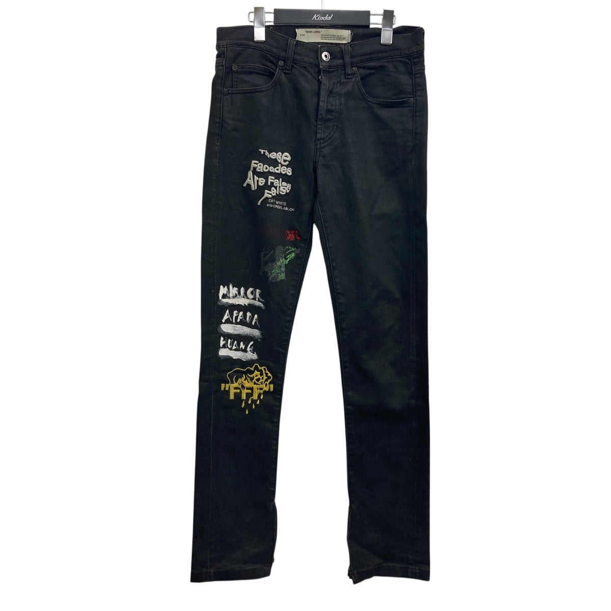 【m】Off-Whiteブラックスリムフィットデニム 29インチ 楽天市場】OFF-WHITE(オフホワイト) サイズ:36 バックロゴパッチ