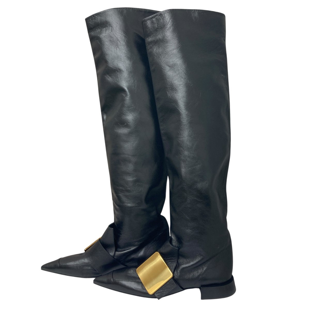 JIL SANDER(ジルサンダー) レザーロングブーツ ブラック サイズ 37
