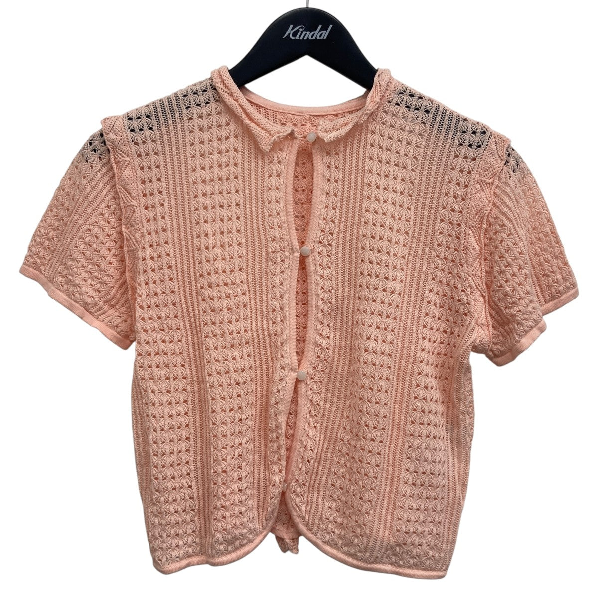 マイン MYNE 2WAY CROCHET KNIT ニットカーディガン ピンク サイズ：Free MYNE(マイン) 2WAY CROCHET KNIT ニットカーディガン MK24003