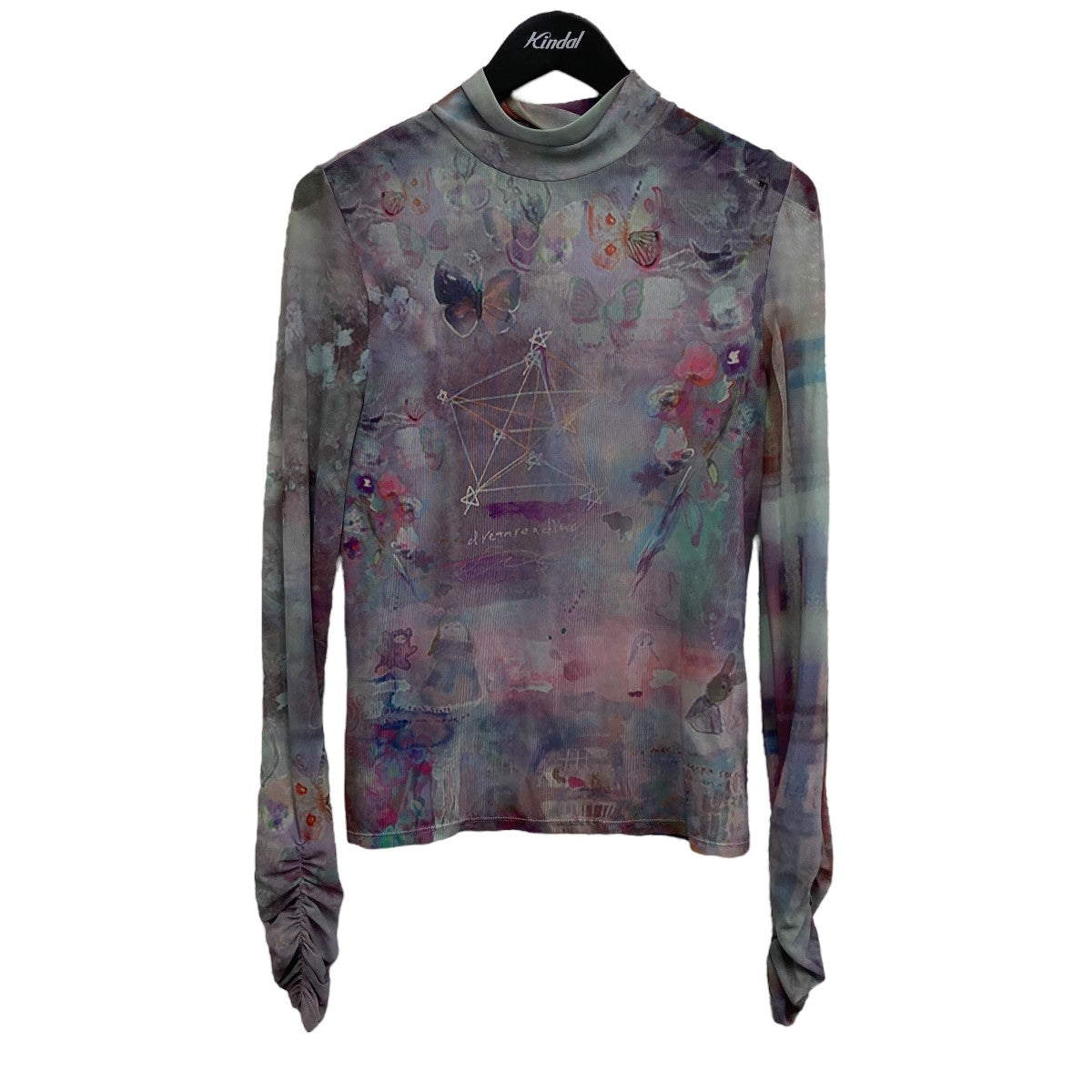 モックネックプリントカットソー