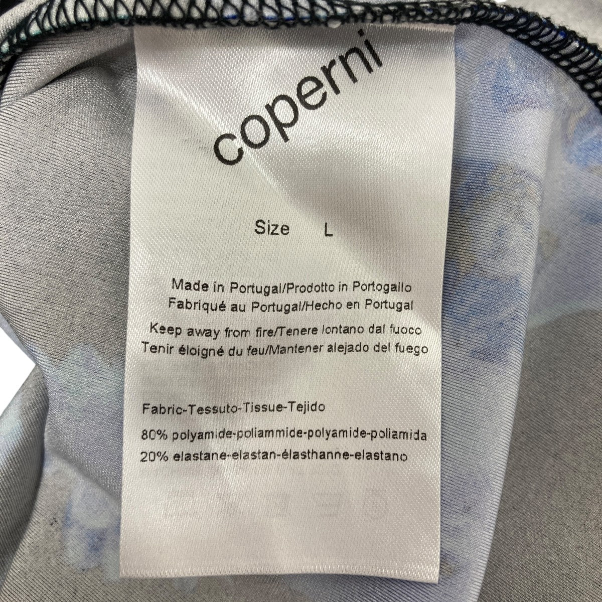 コペルニ coperni ショートスリーブカットソー ブラック×ブルー サイズ：L coperni(コペルニ) ショートスリーブカットソー ブラック×ブルー